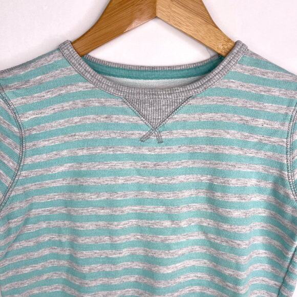 Sonoma Goods For Life Teal & Grey Striped Sweatshirt 7X - Picture 5 of 8